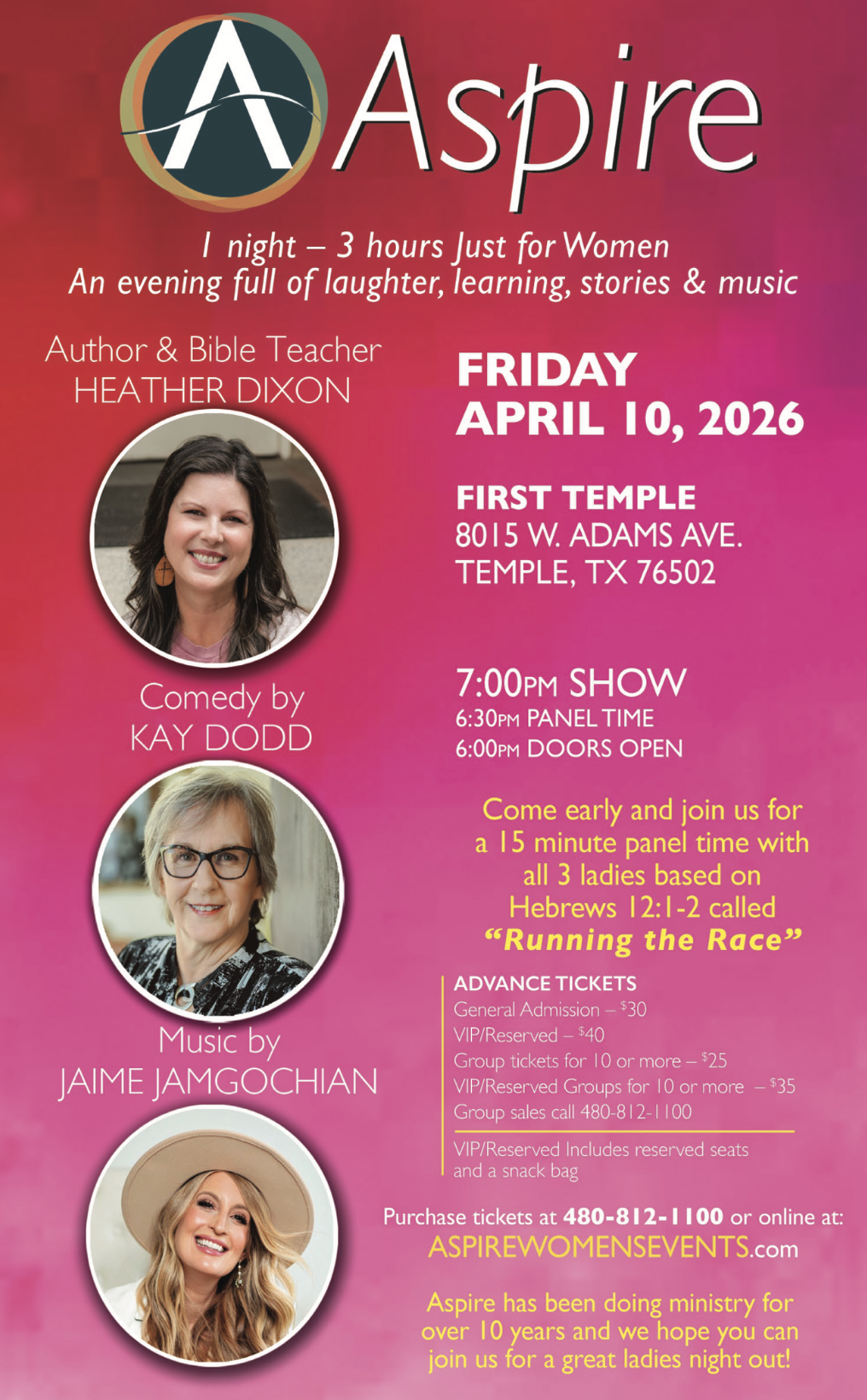 Aspire Fri April 10 Temple TX