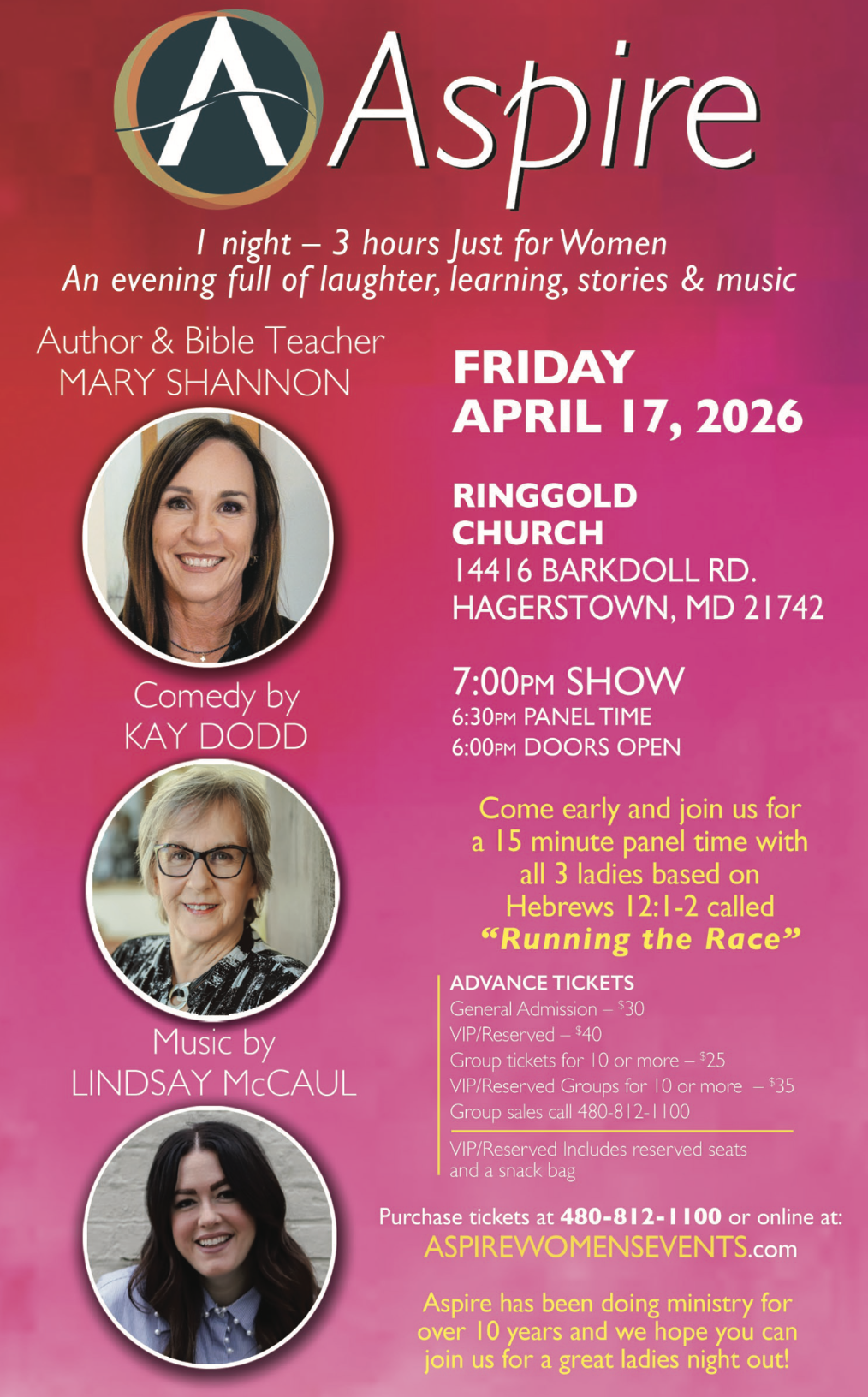 Aspire Fri April 17 Hagerstown MD