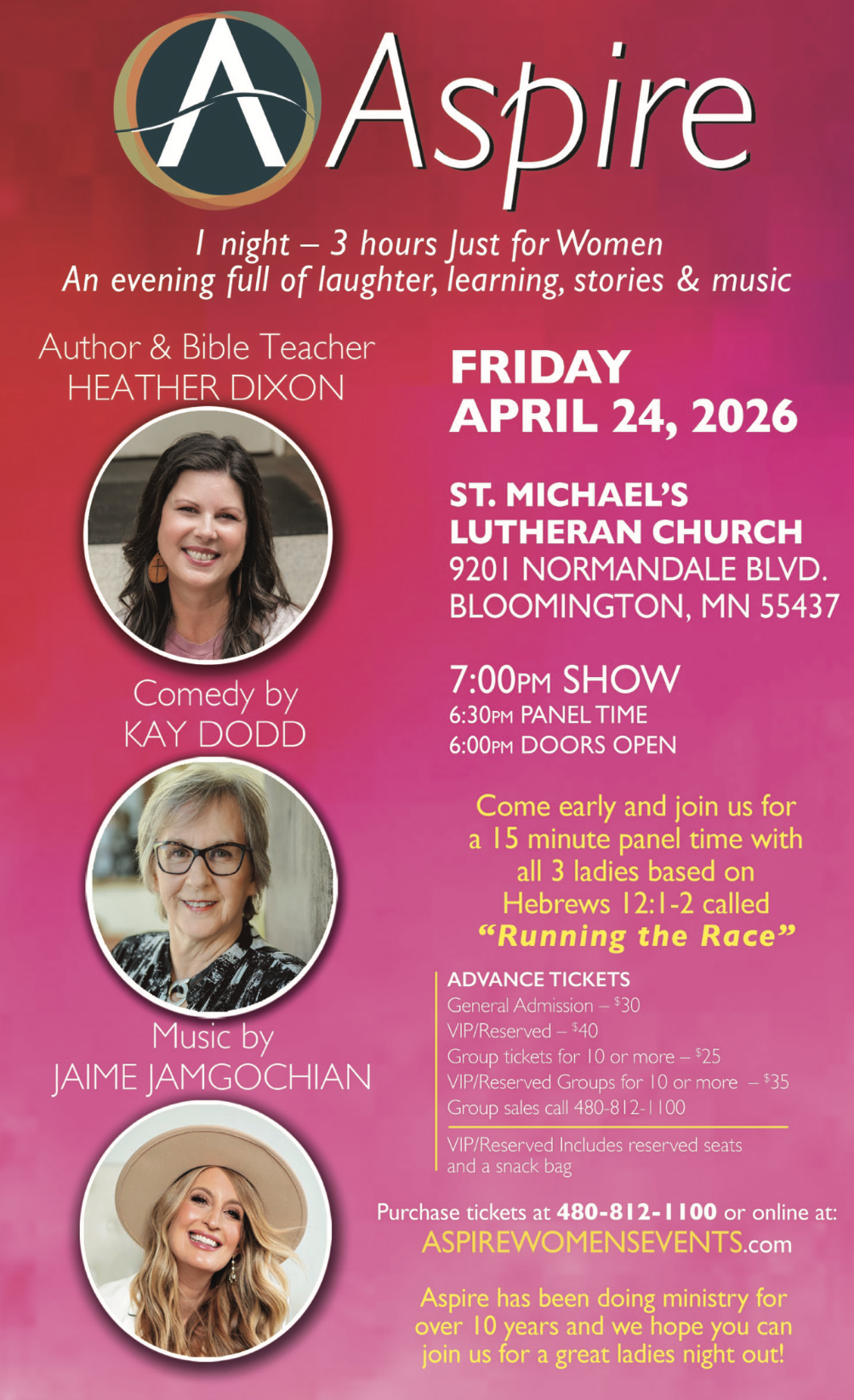 Aspire Fri April 24 Bloomington MN