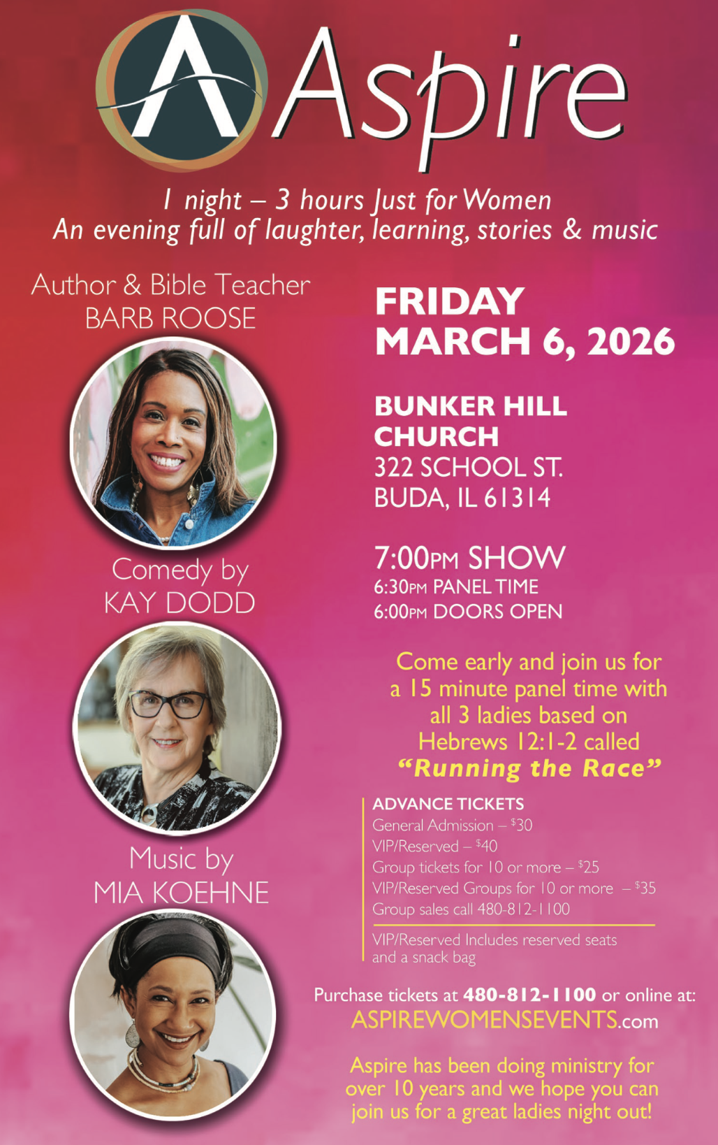 Aspire Fri March 6 Buda IL