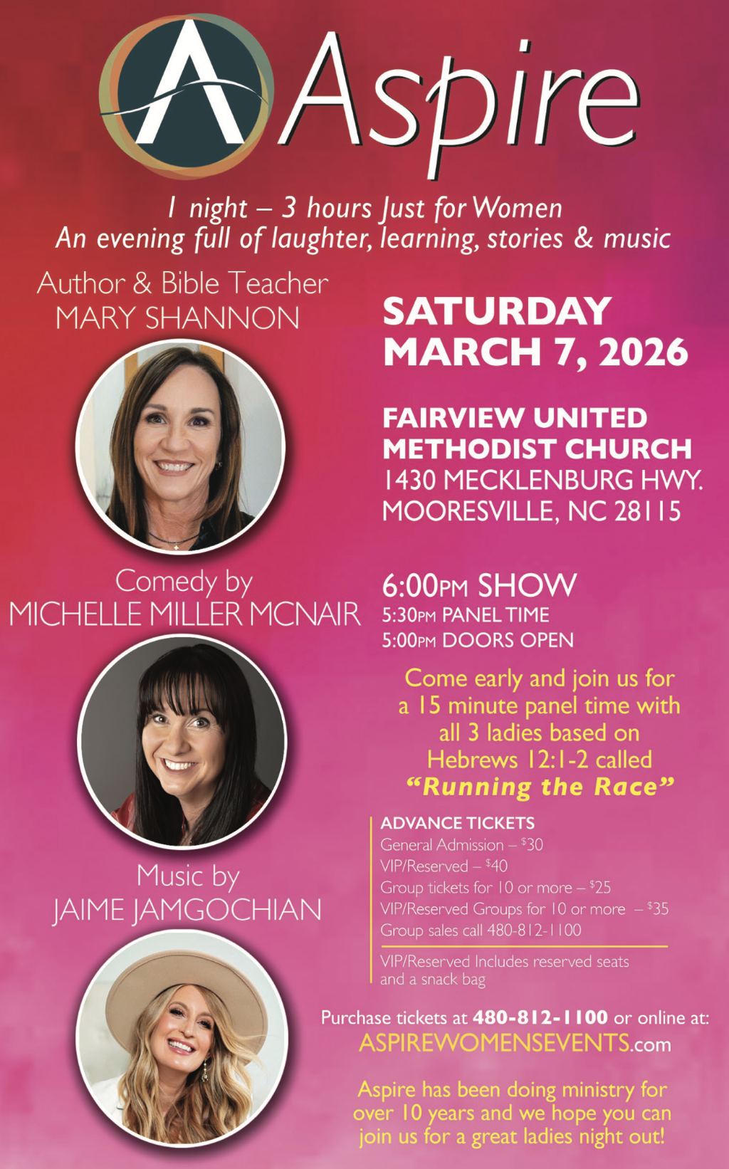 Aspire Fri March 7 Mooresville NC