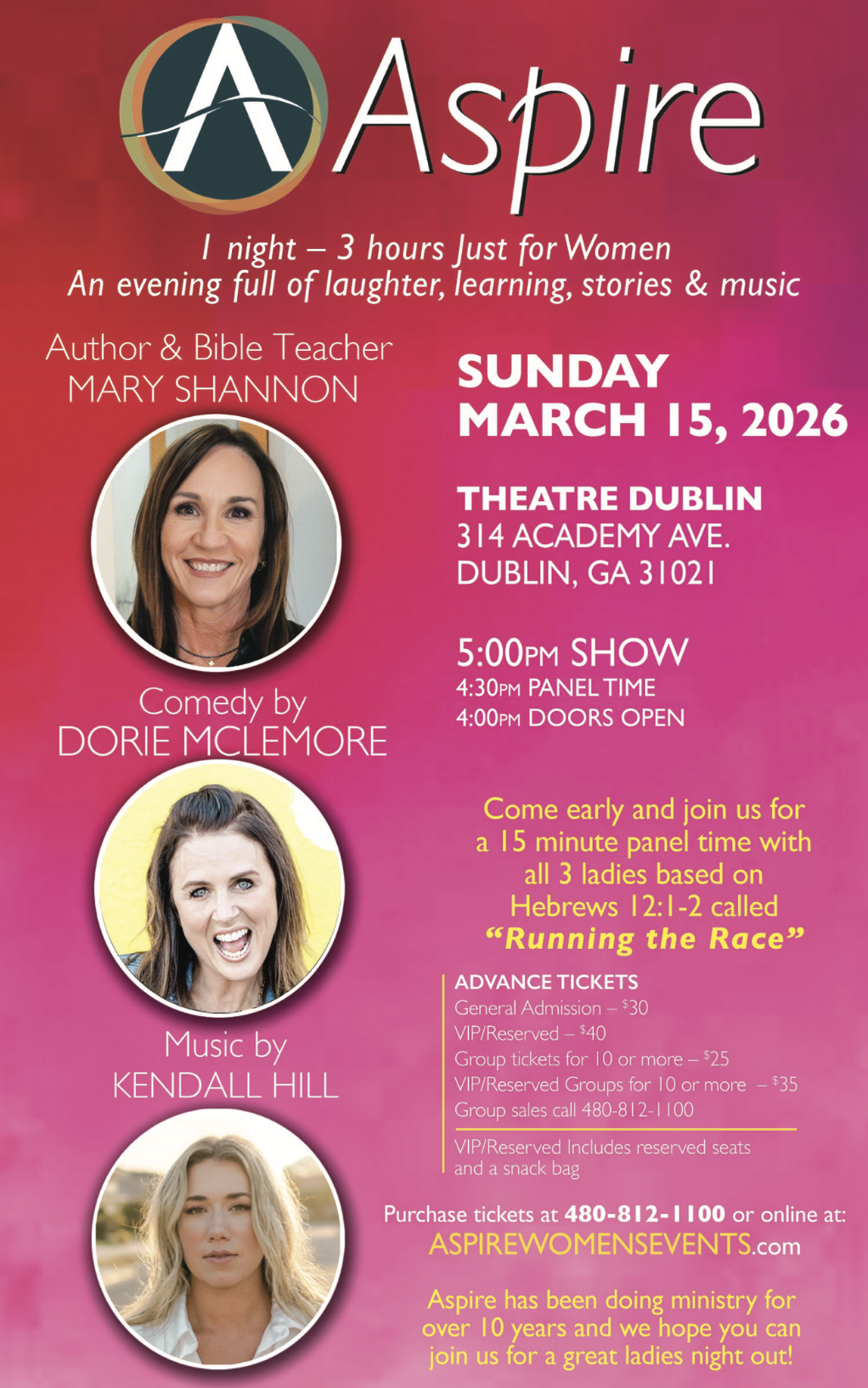 Aspire SUN March 15 Dublin GA-2UP