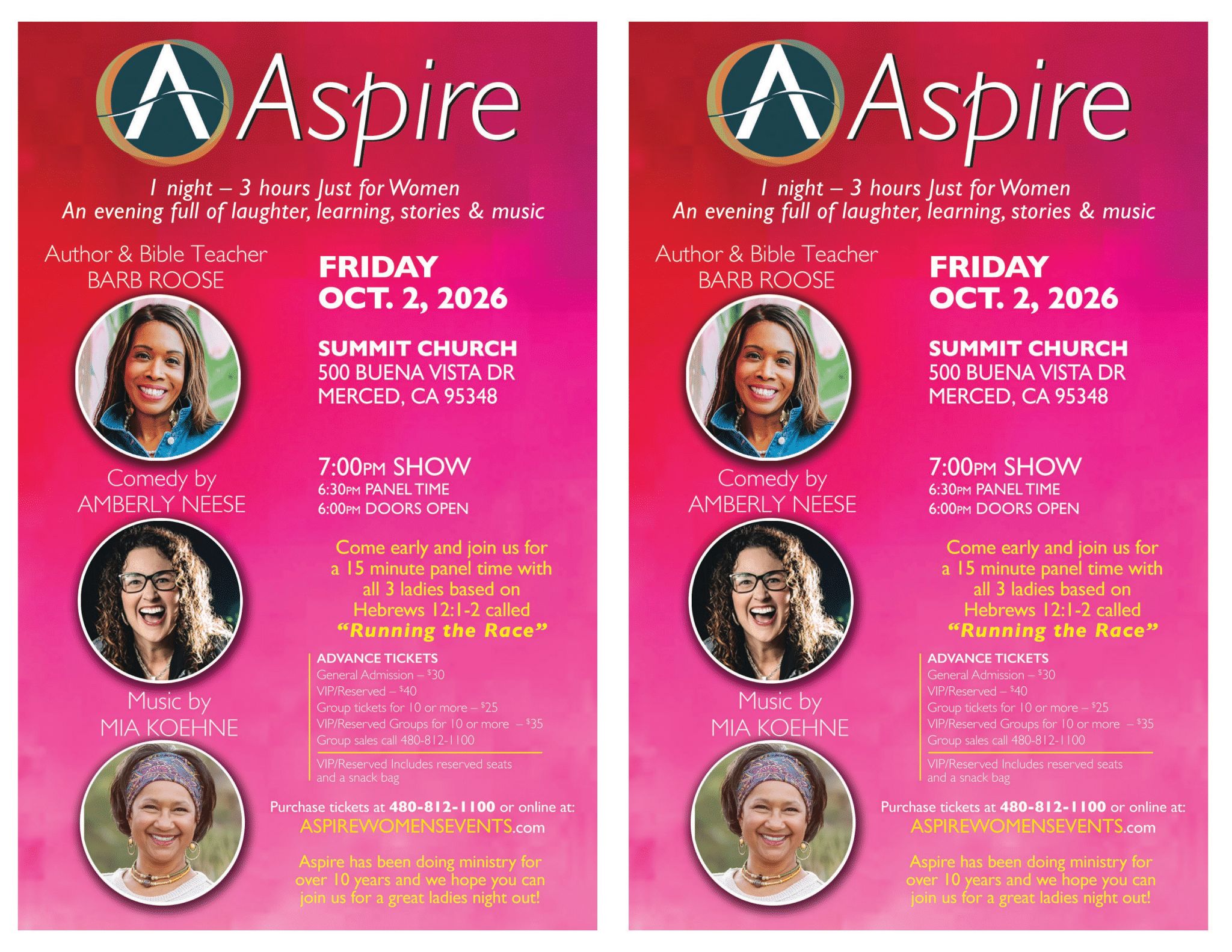 Aspire Fri Oct 2 Merced CA-2UP
