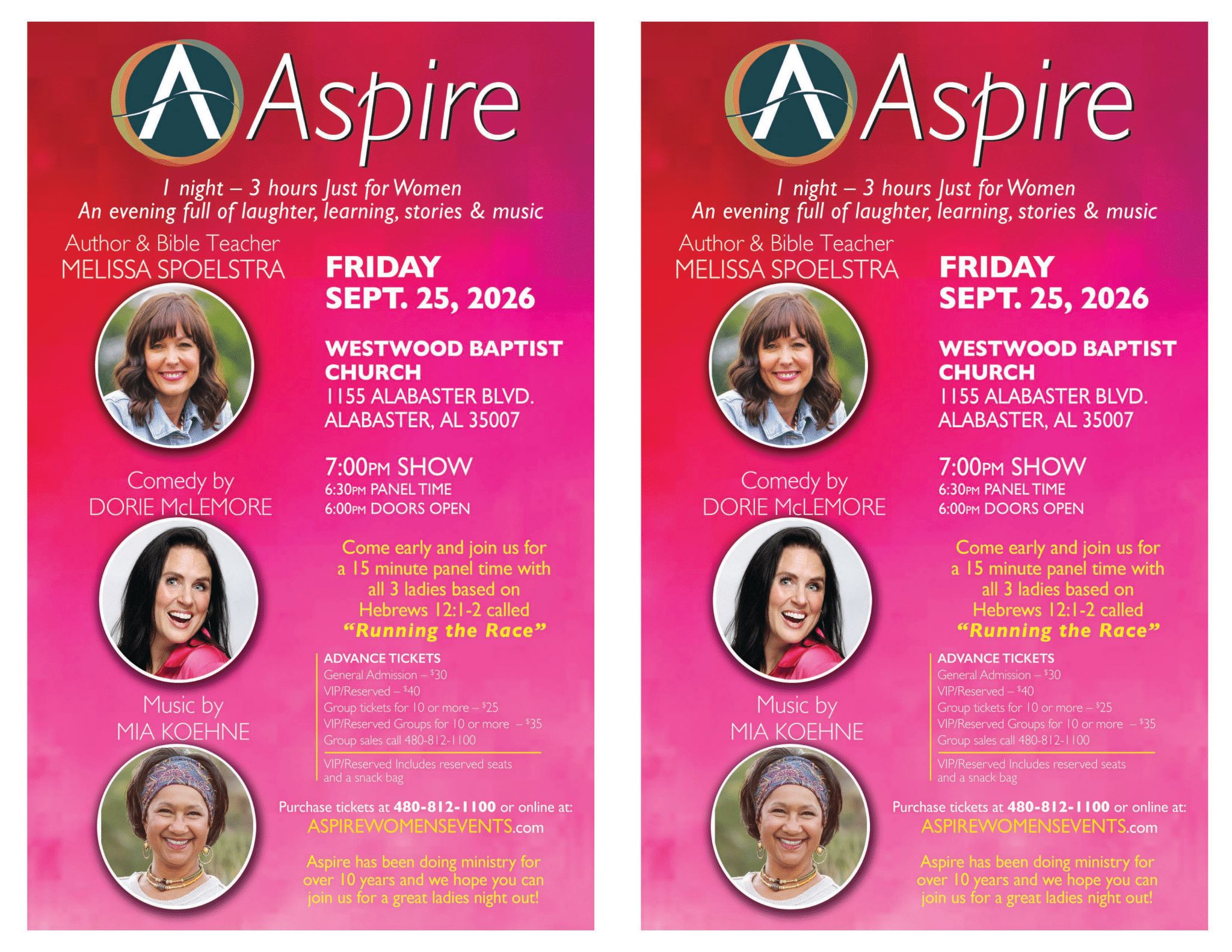 Aspire Fri Sept 25 Alabaster AL-2UP