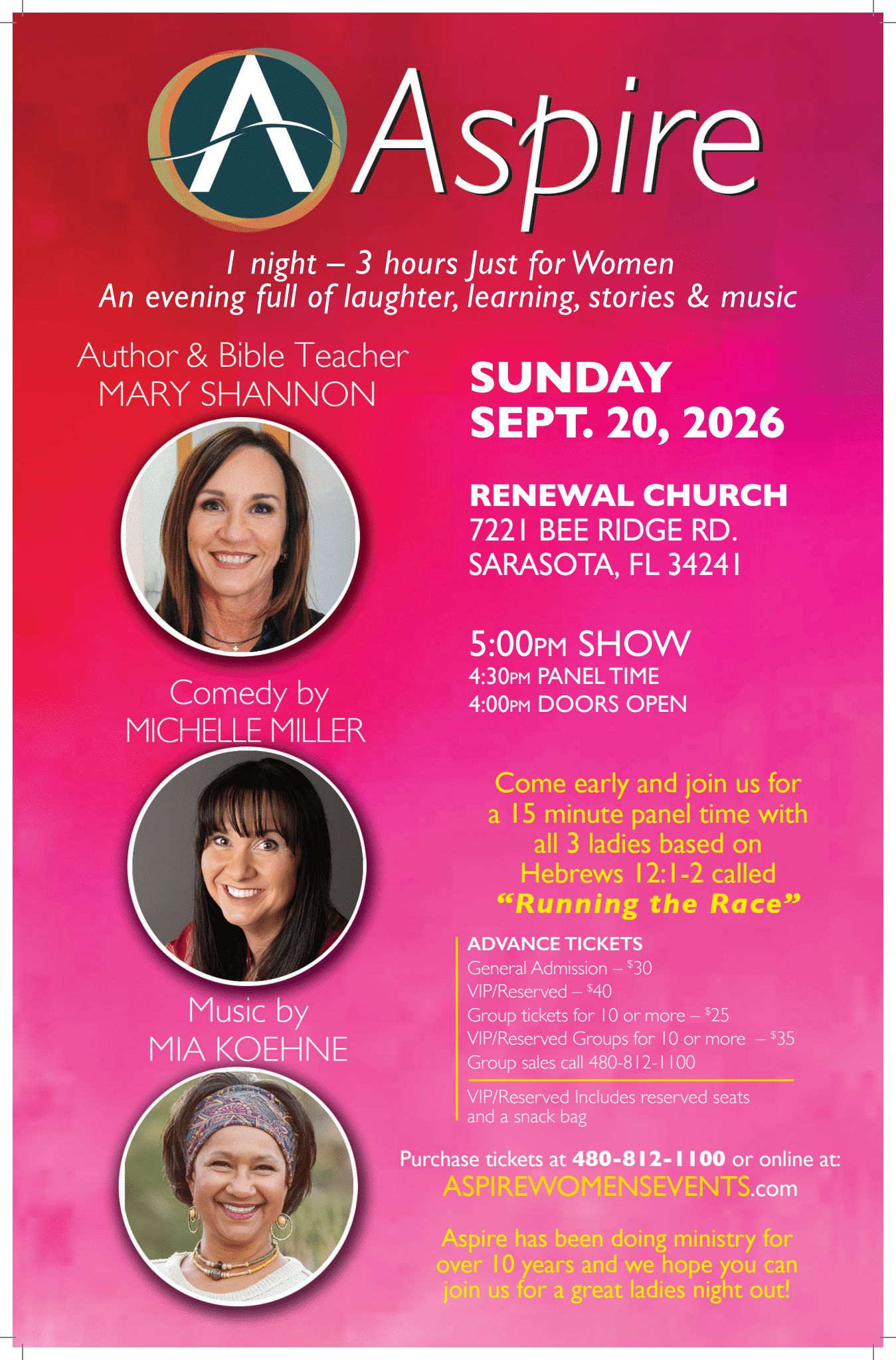 Aspire SUN Sept 20 Sarasota FL