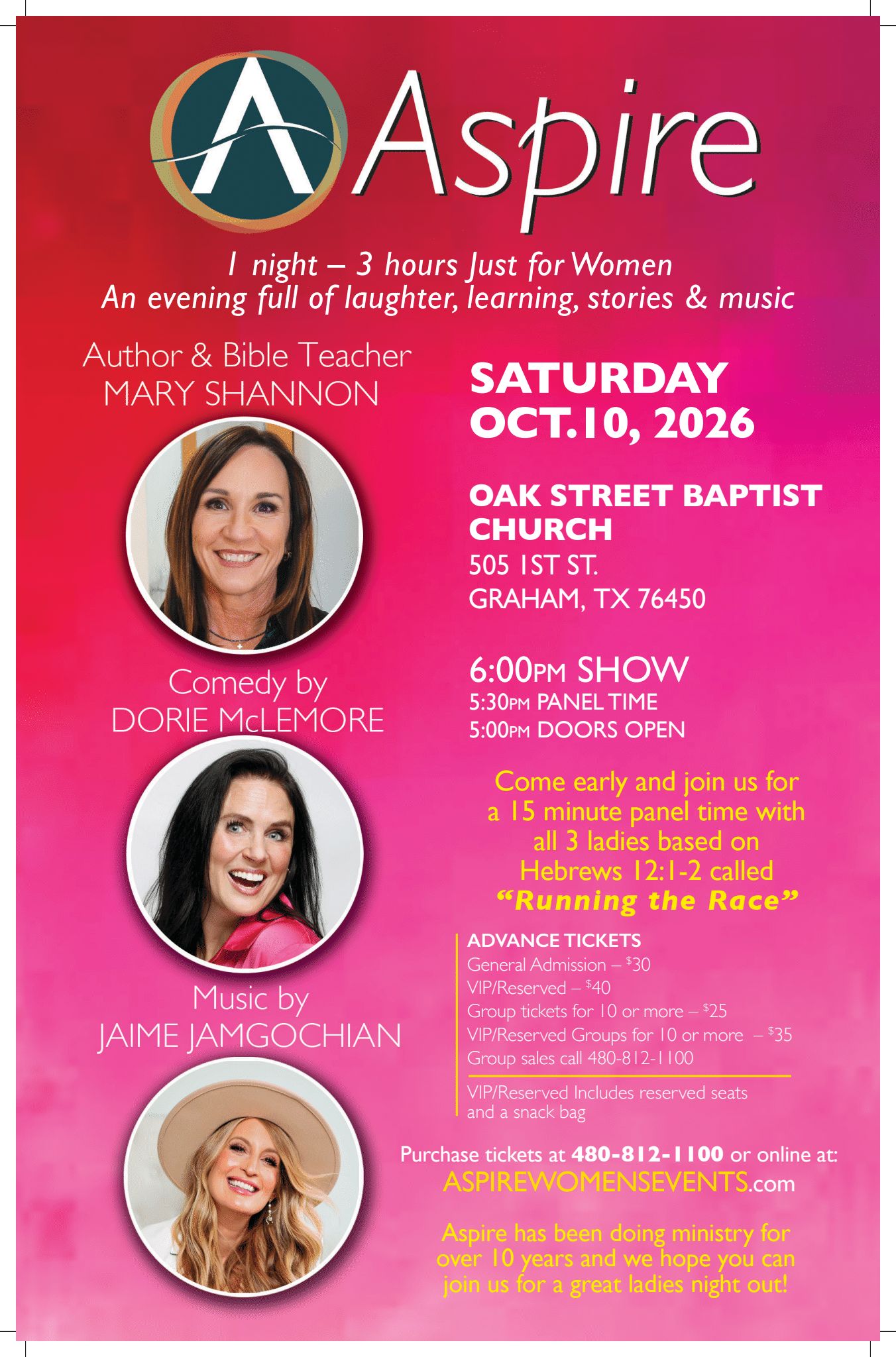 Aspire Sat Oct 10 Graham TX